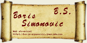 Boris Simonović vizit kartica